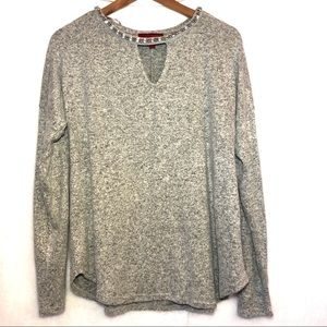 Jennifer Lopez Grey Jeweled Sweater